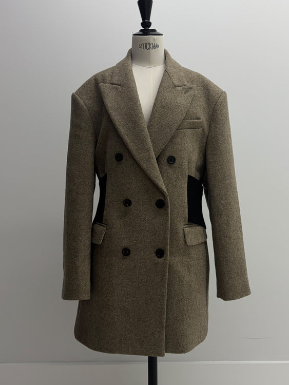 Wool Felt Office Coat with Rib
