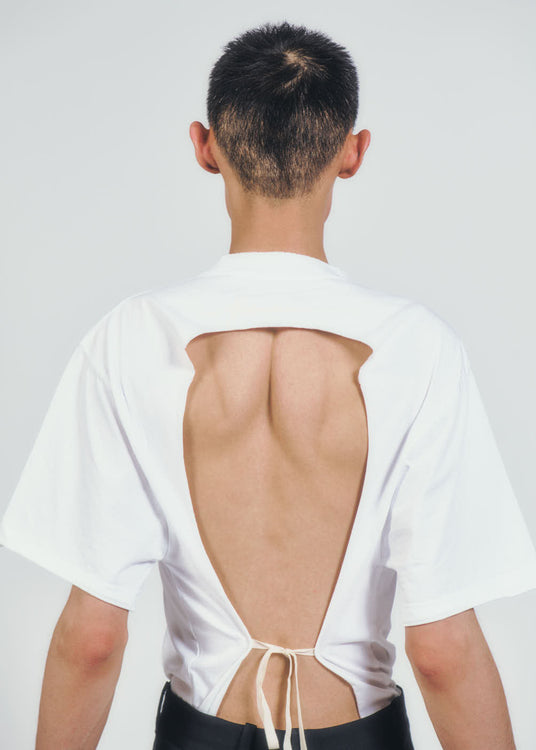 SS25 DARREN OPEN BACK T-SHIRT - WHITE