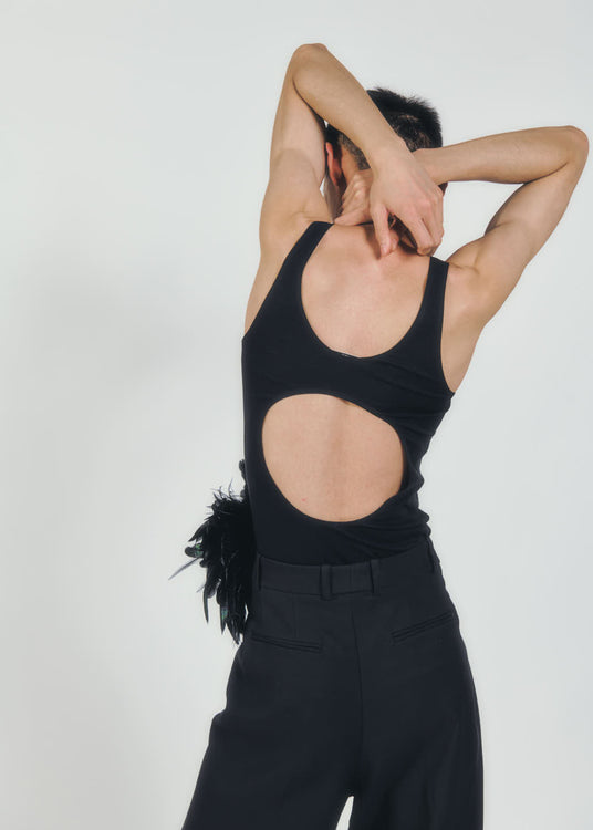 HAN OPEN BACK TANK - BLACK