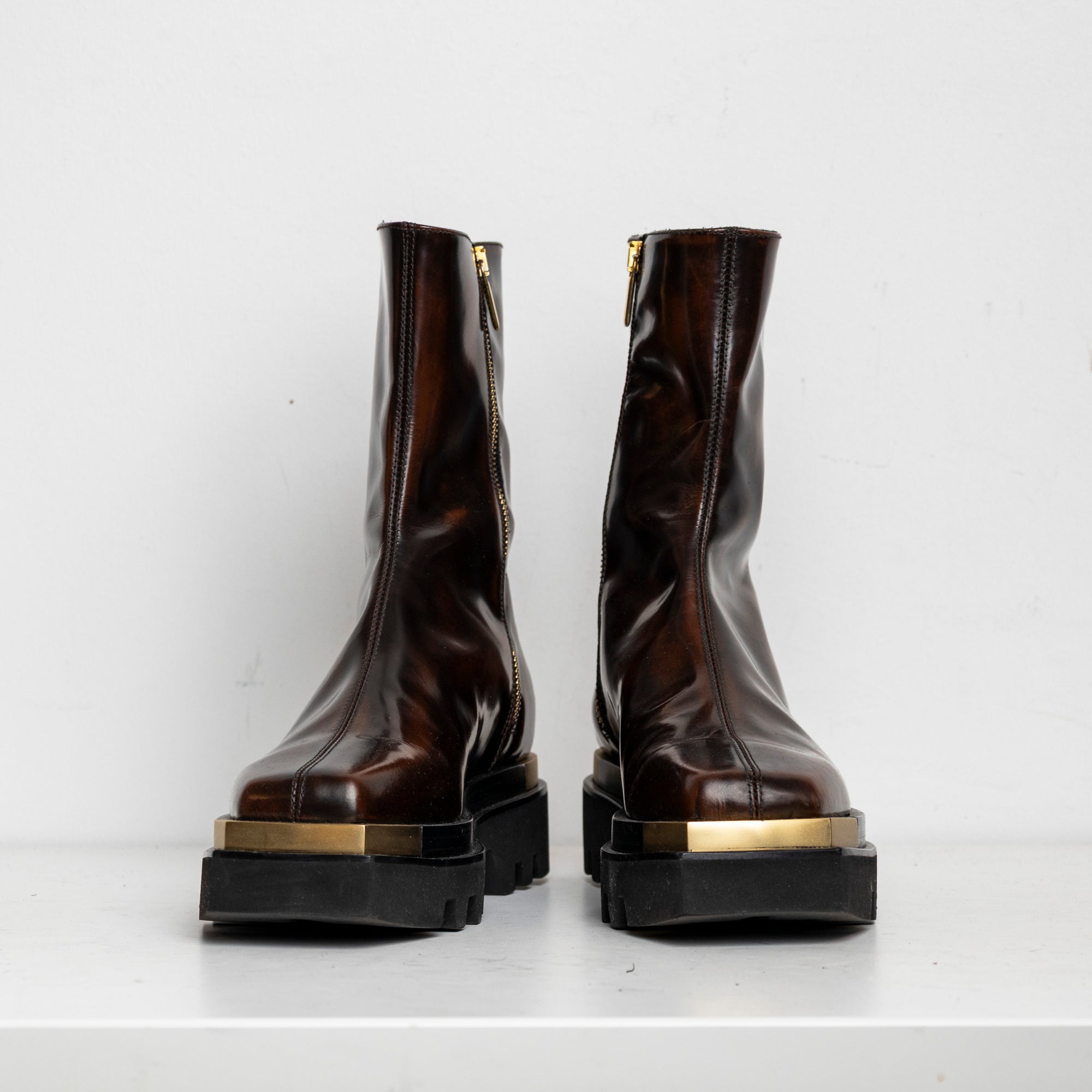 Gold Metal Everyday Combat Boots Brown EU40 (Like New)