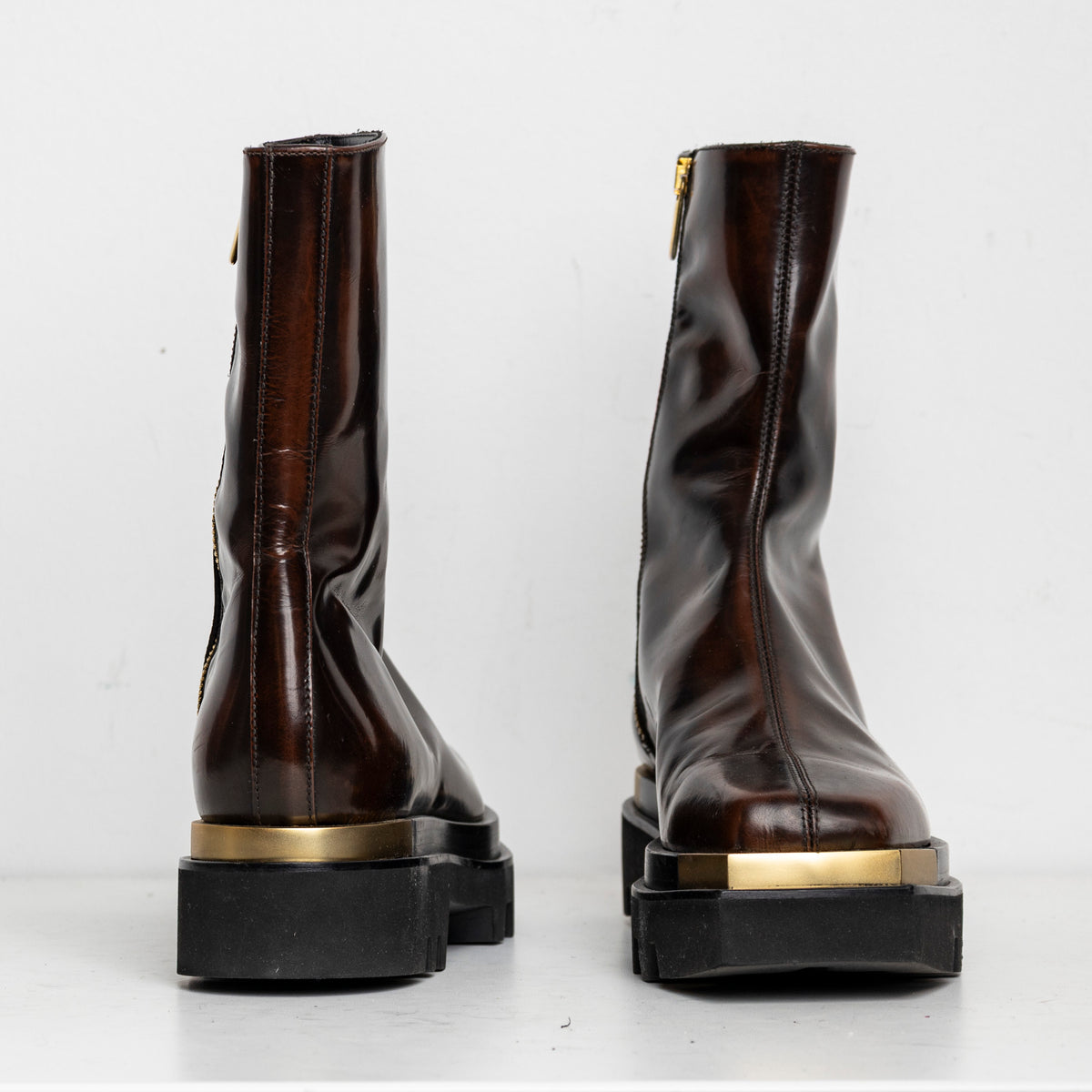 Gold Metal Everyday Combat Boots Brown EU40 (Like New)