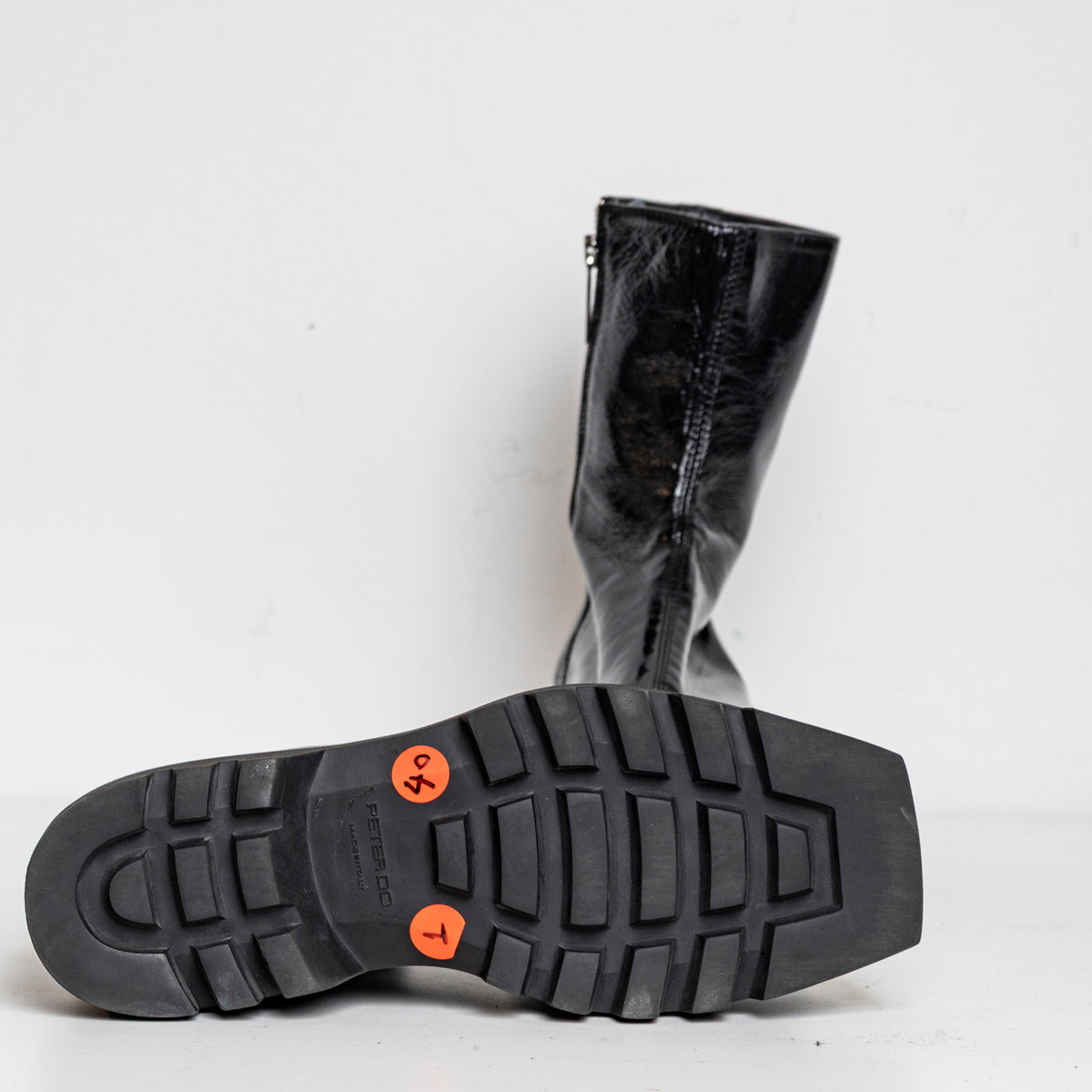 Metal Combat Boots Shiny Black EU40