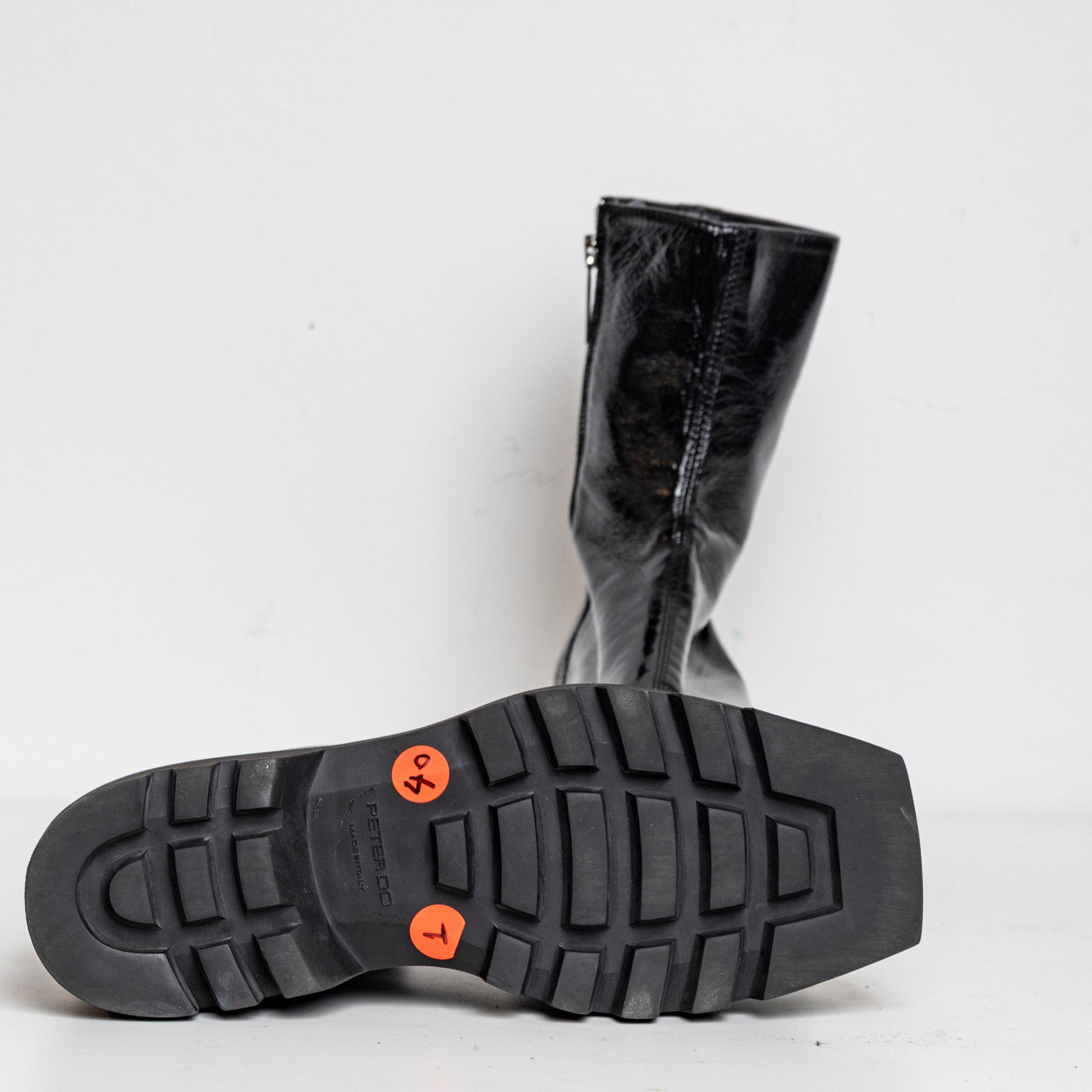 Metal Combat Boots Shiny Black EU40