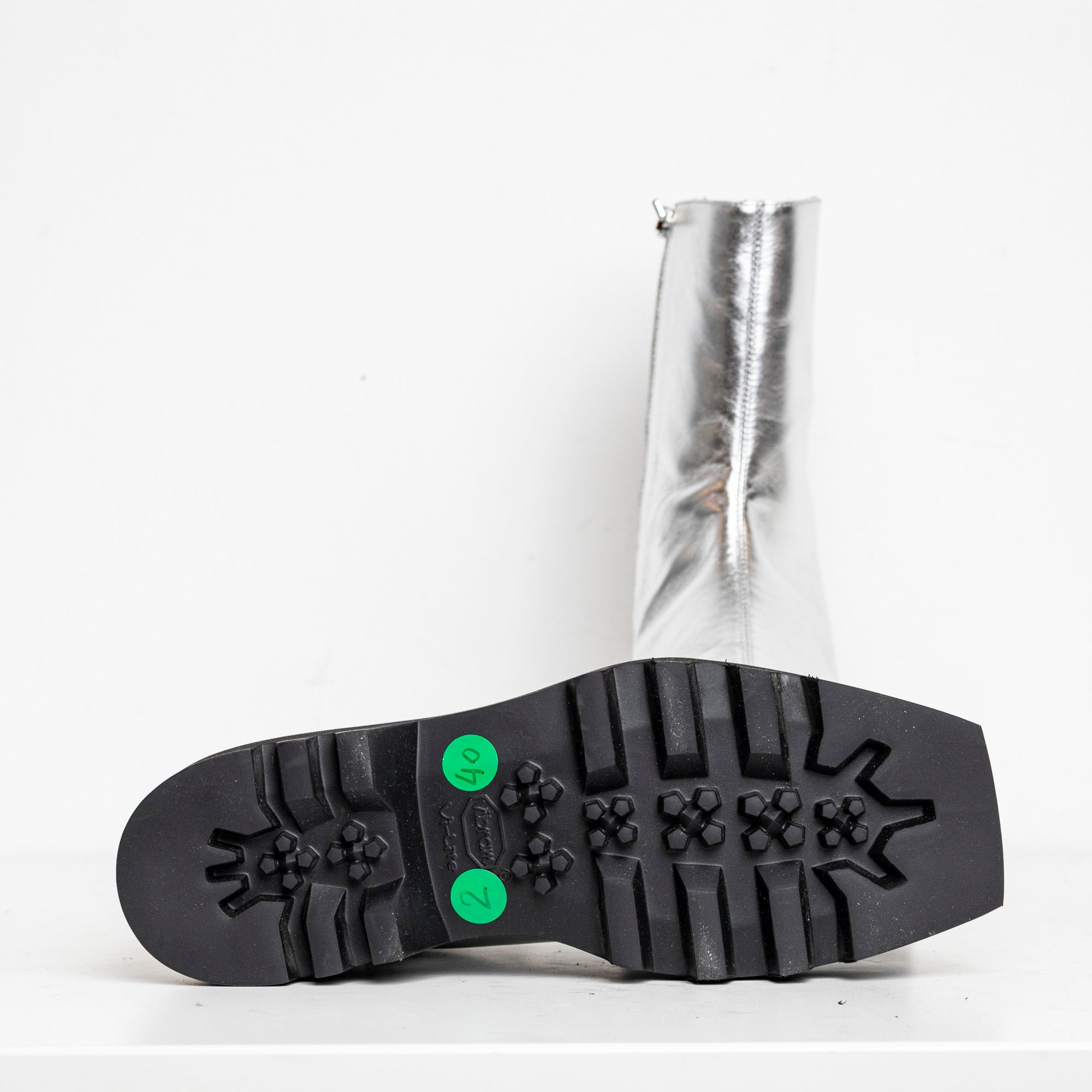 Metal Everyday Combat Boots Silver EU40 #2 (Like New)