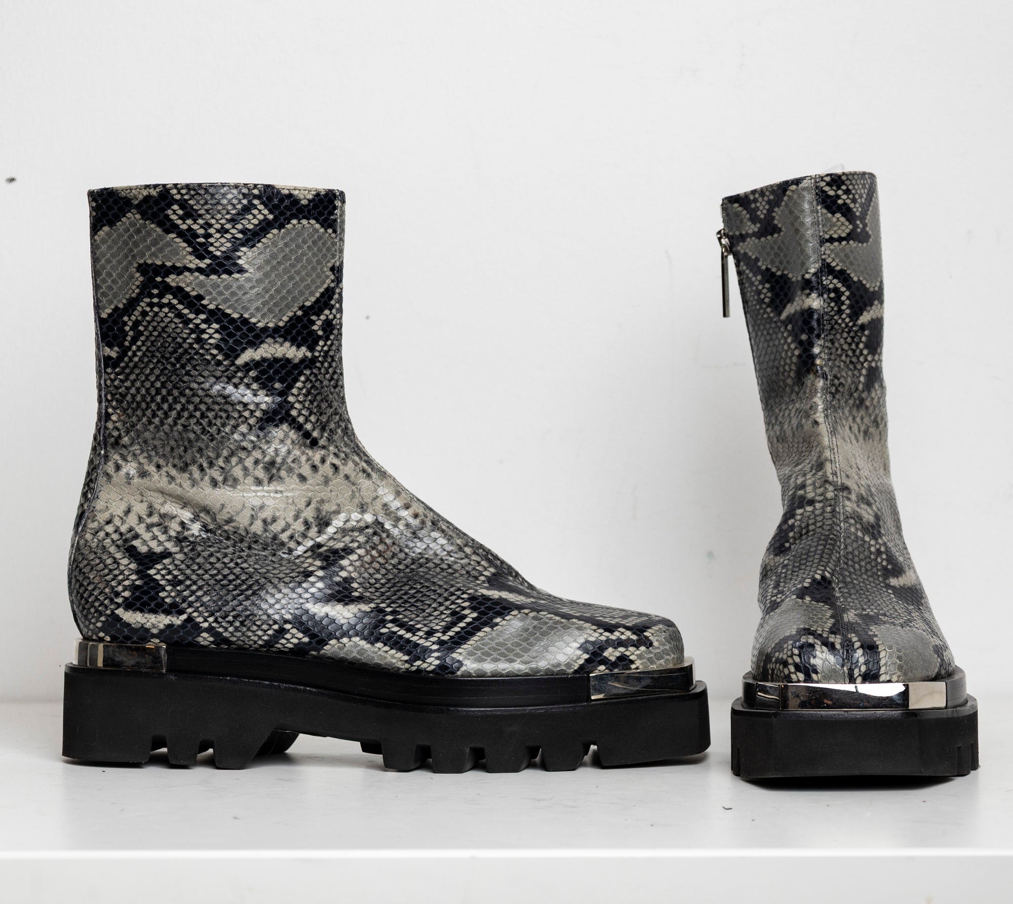 Metal Everyday Combat Boots Snake EU40