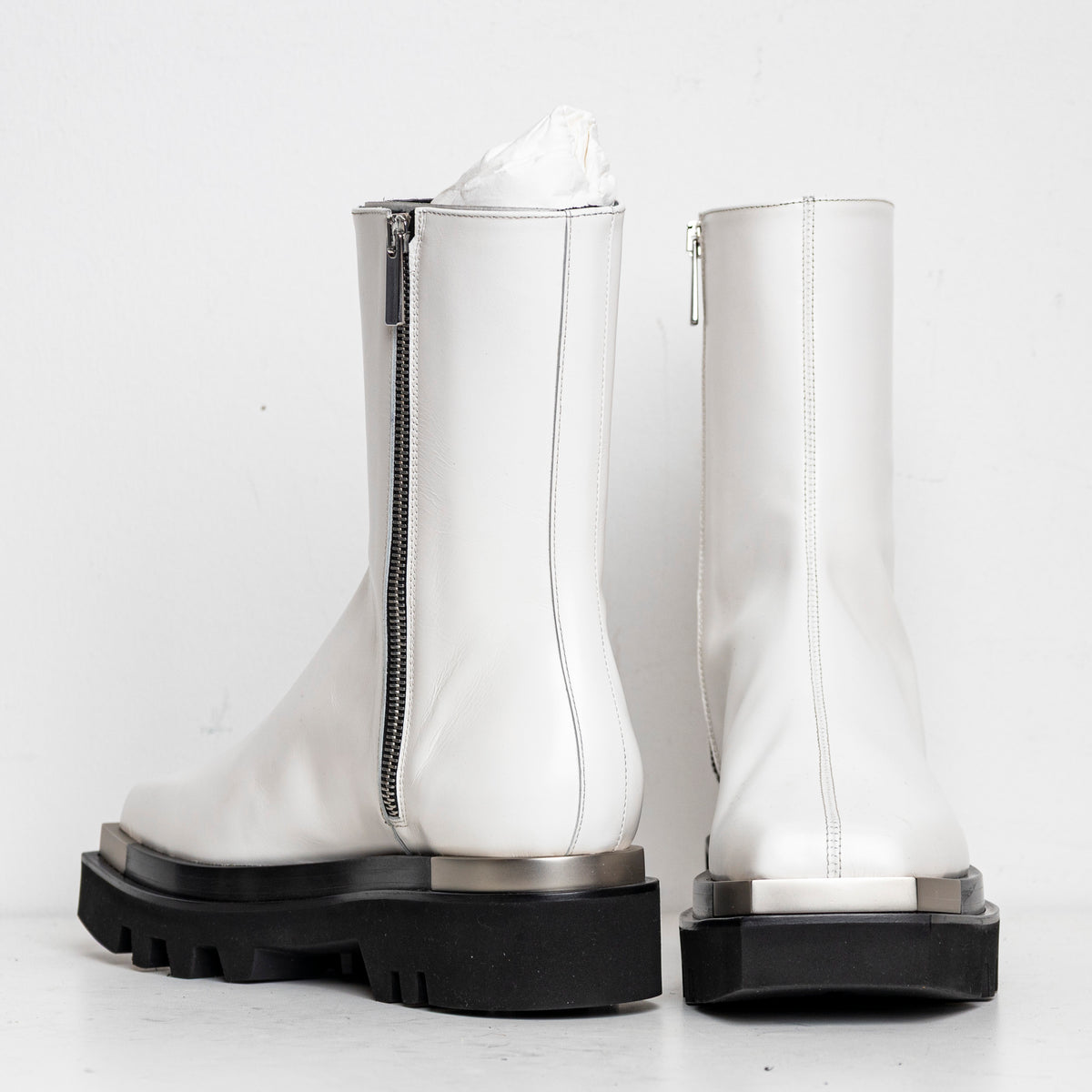 Metal Everyday Combat Boots White EU40