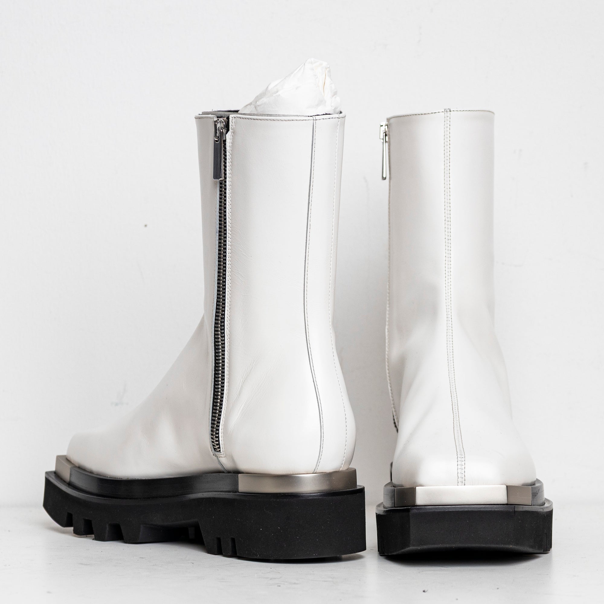 Metal Everyday Combat Boots White EU40