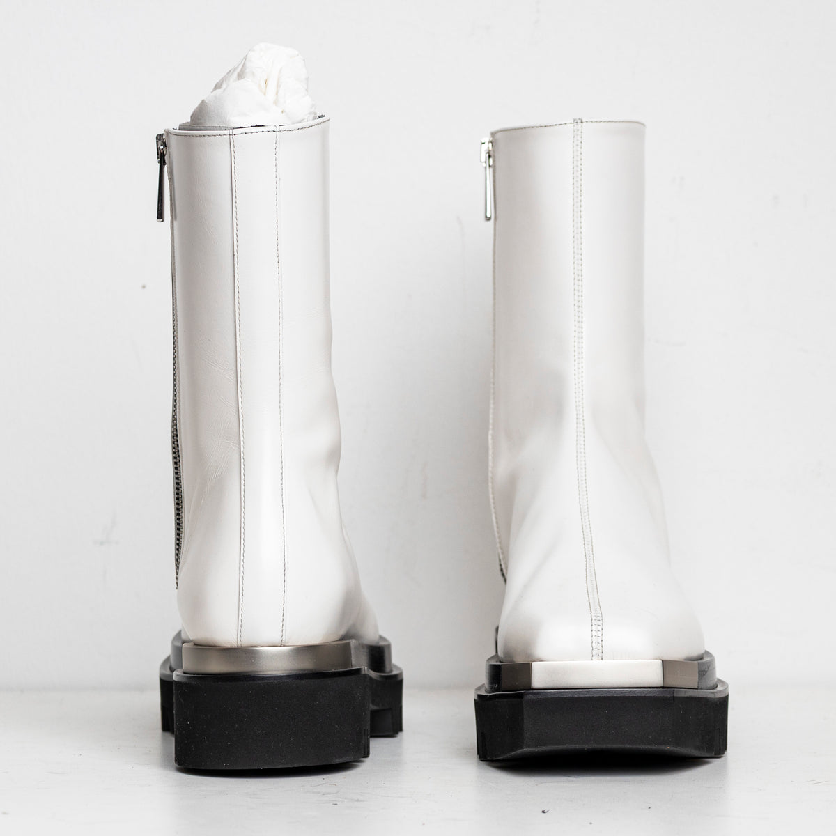 Metal Everyday Combat Boots White EU40