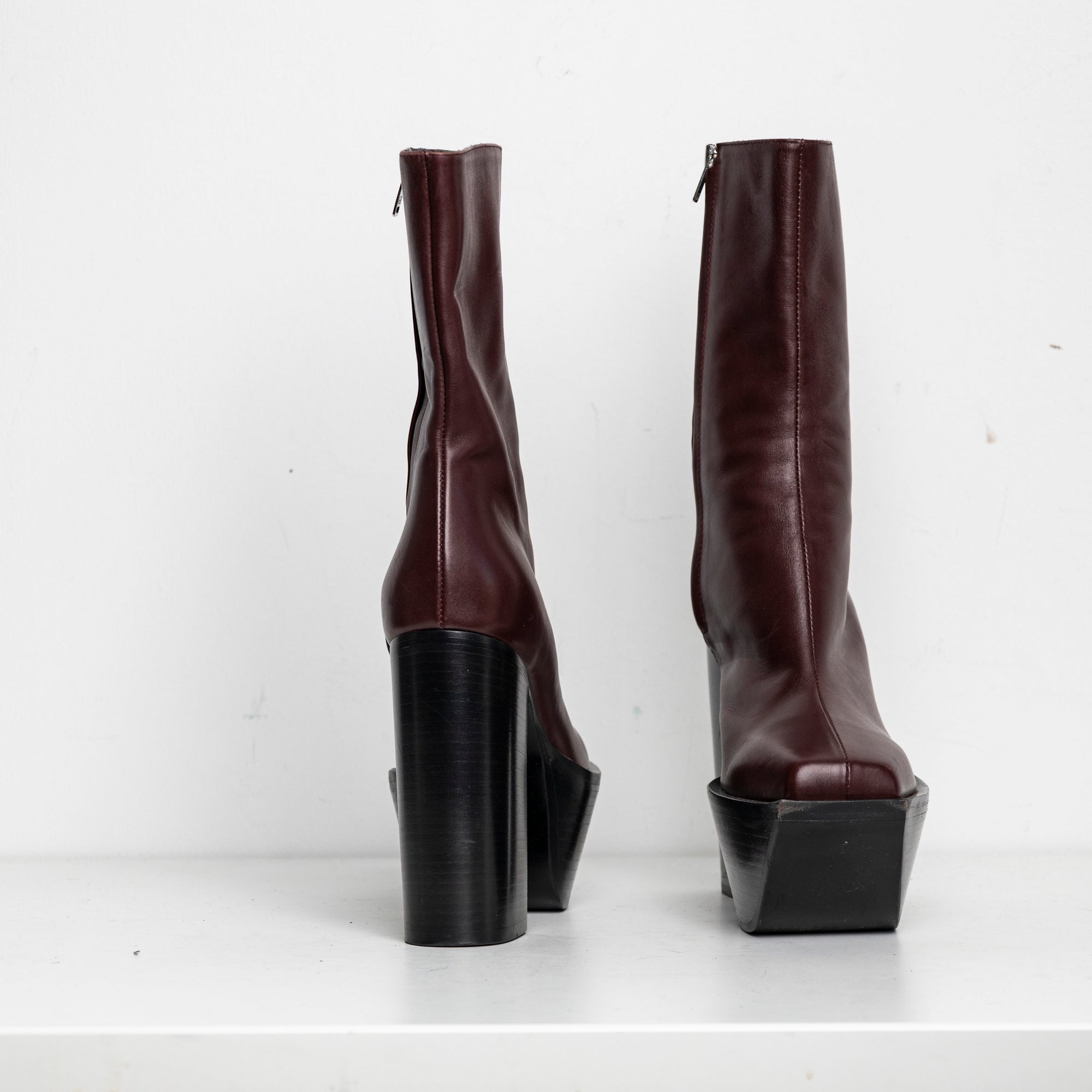 Platform Boots Burgundy EU40
