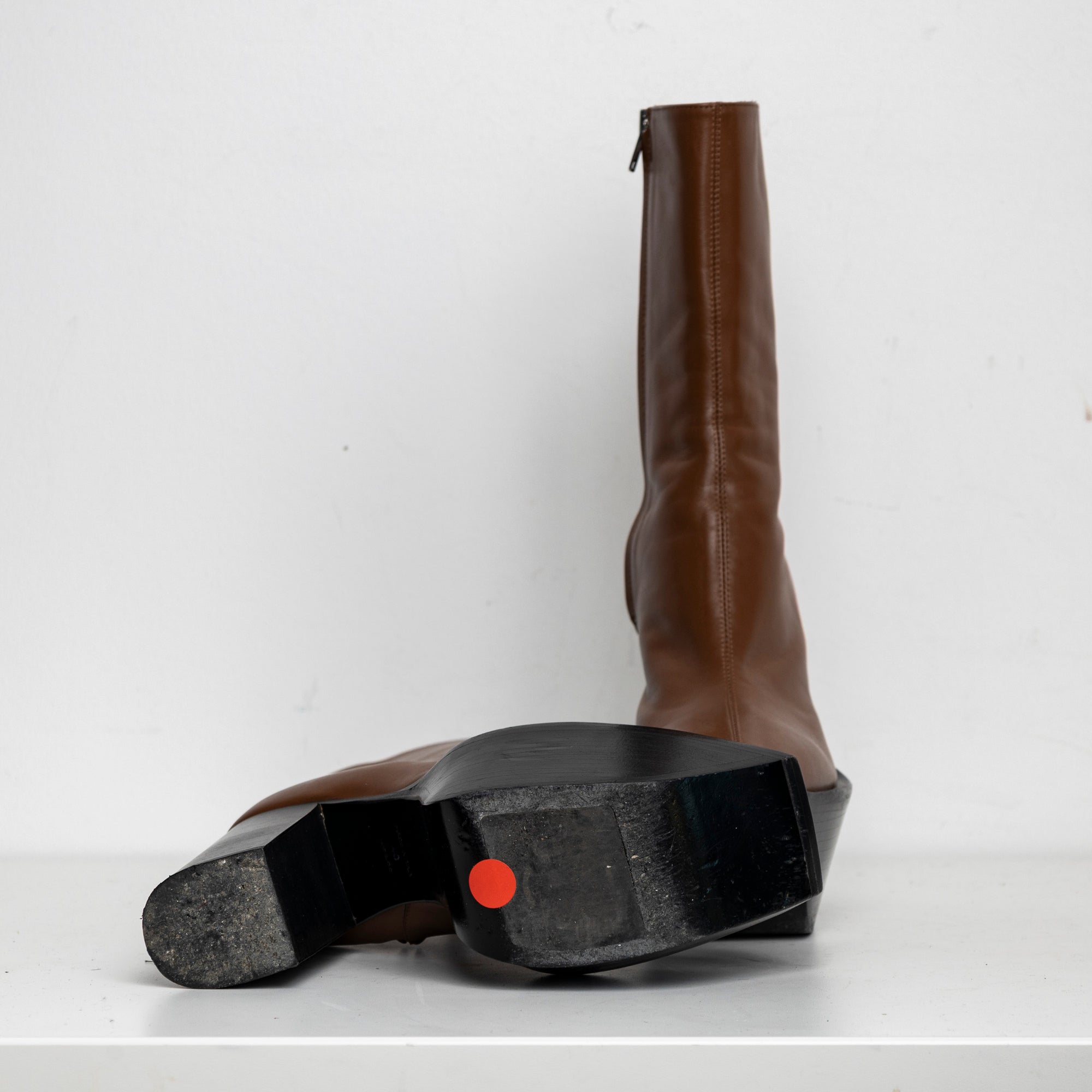 Platform Boots Brown Leather EU40