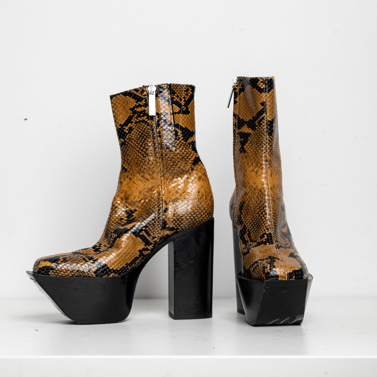 Platform Boots Tan Snake EU39 #1