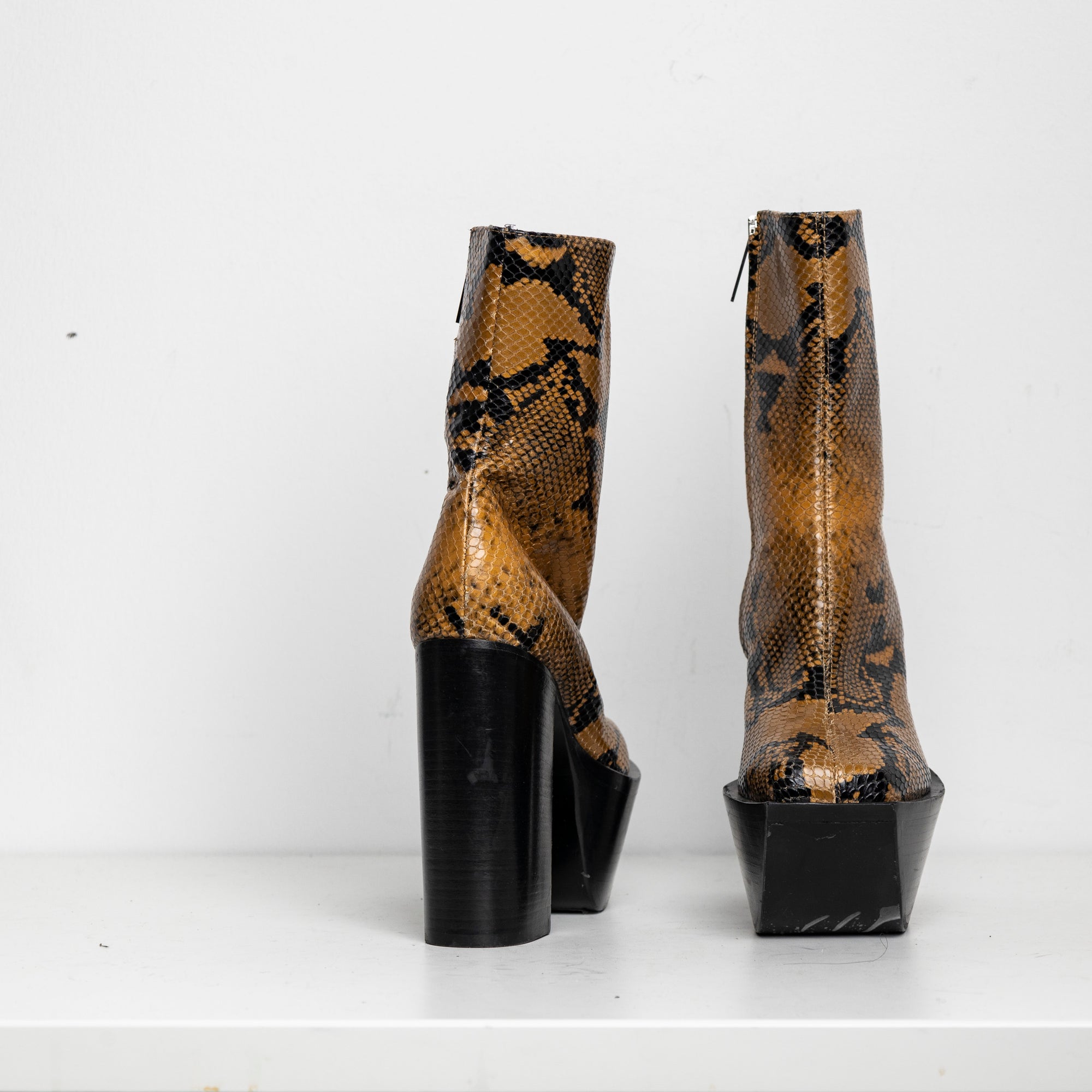 Platform Boots Tan Snake EU39 #1