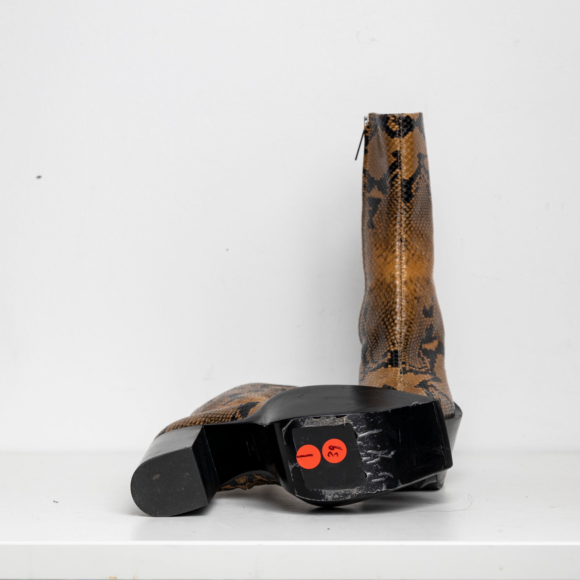 Platform Boots Tan Snake EU39 #1