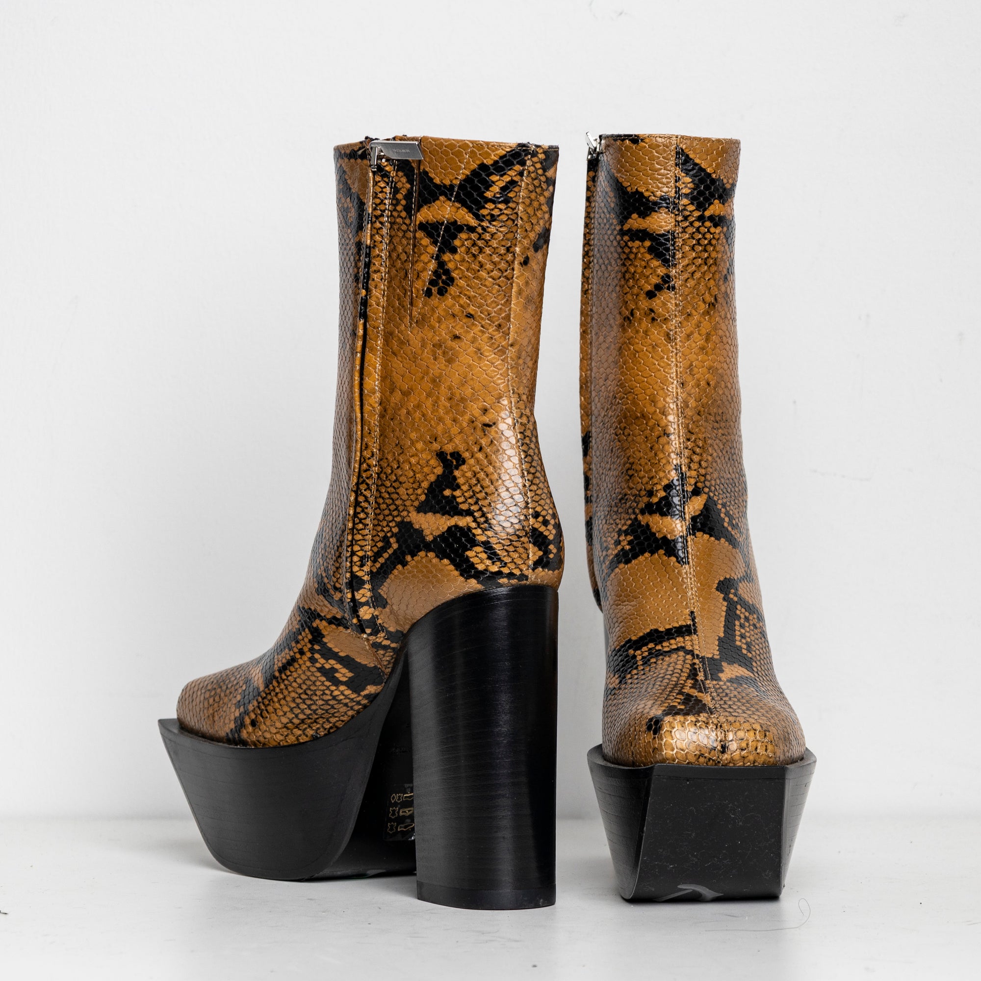 Platform Boots Tan Snake EU40 #3 (Like New)