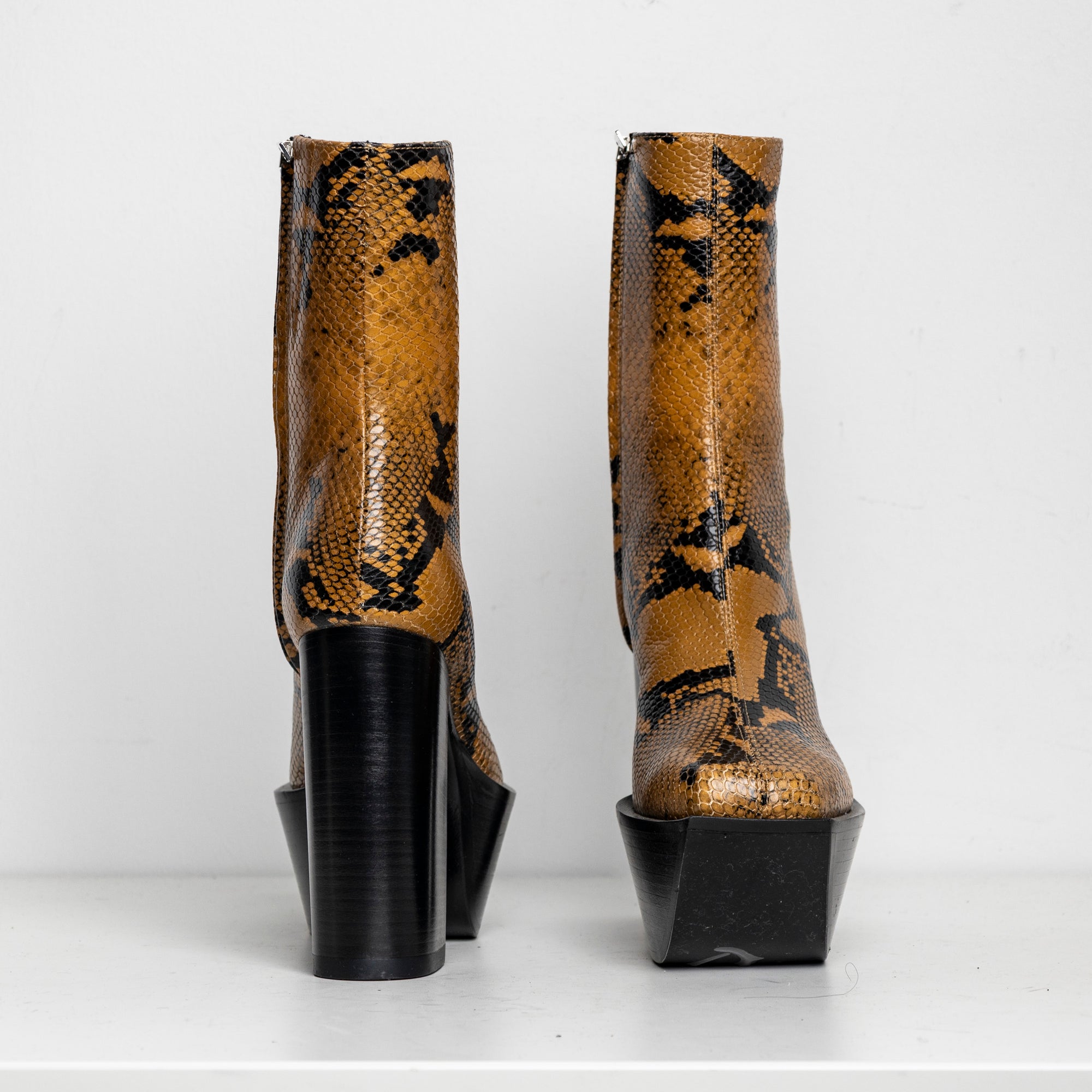 Platform Boots Tan Snake EU40 #3 (Like New)