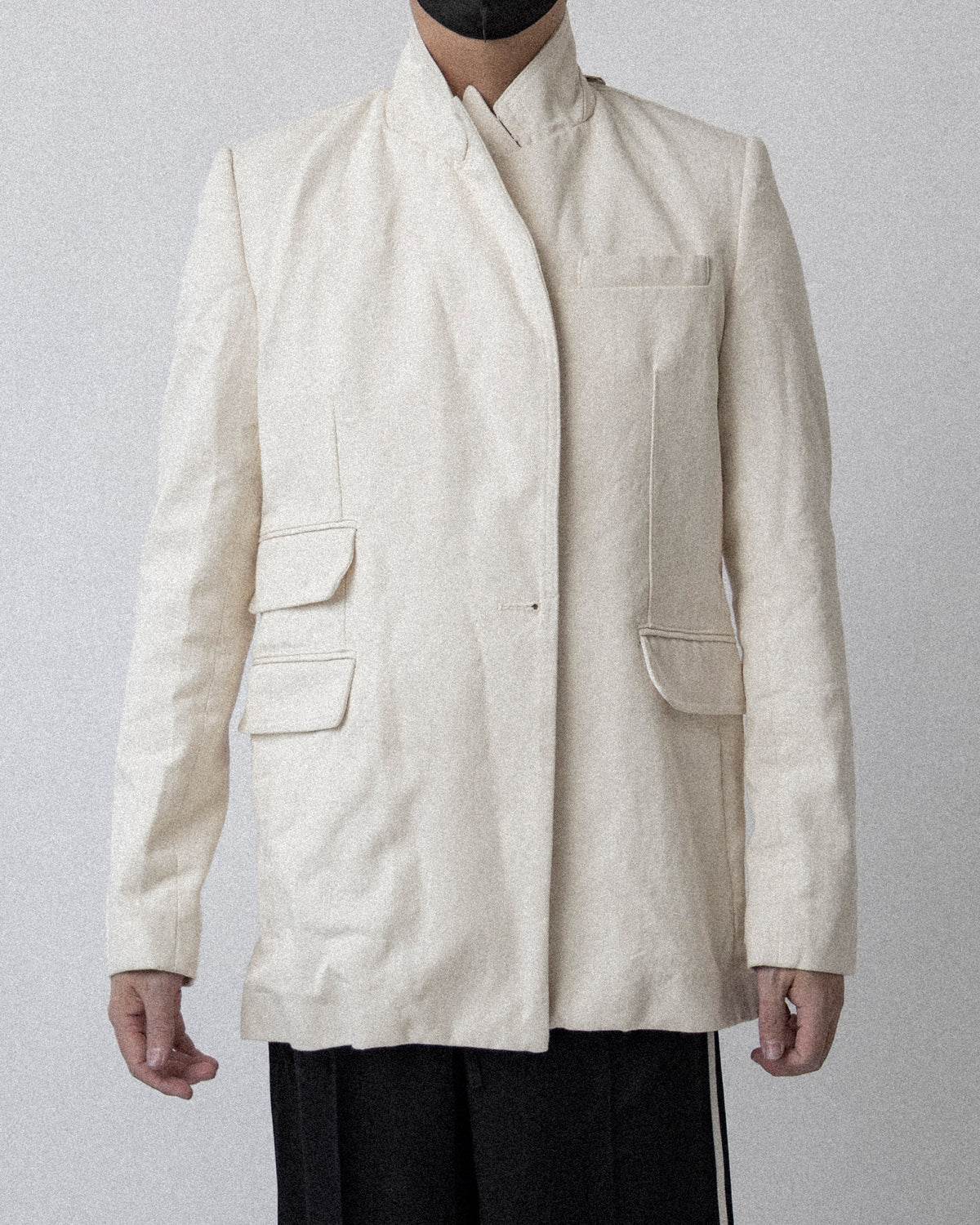 Back Zip Blazer Denim White CS17 No.2