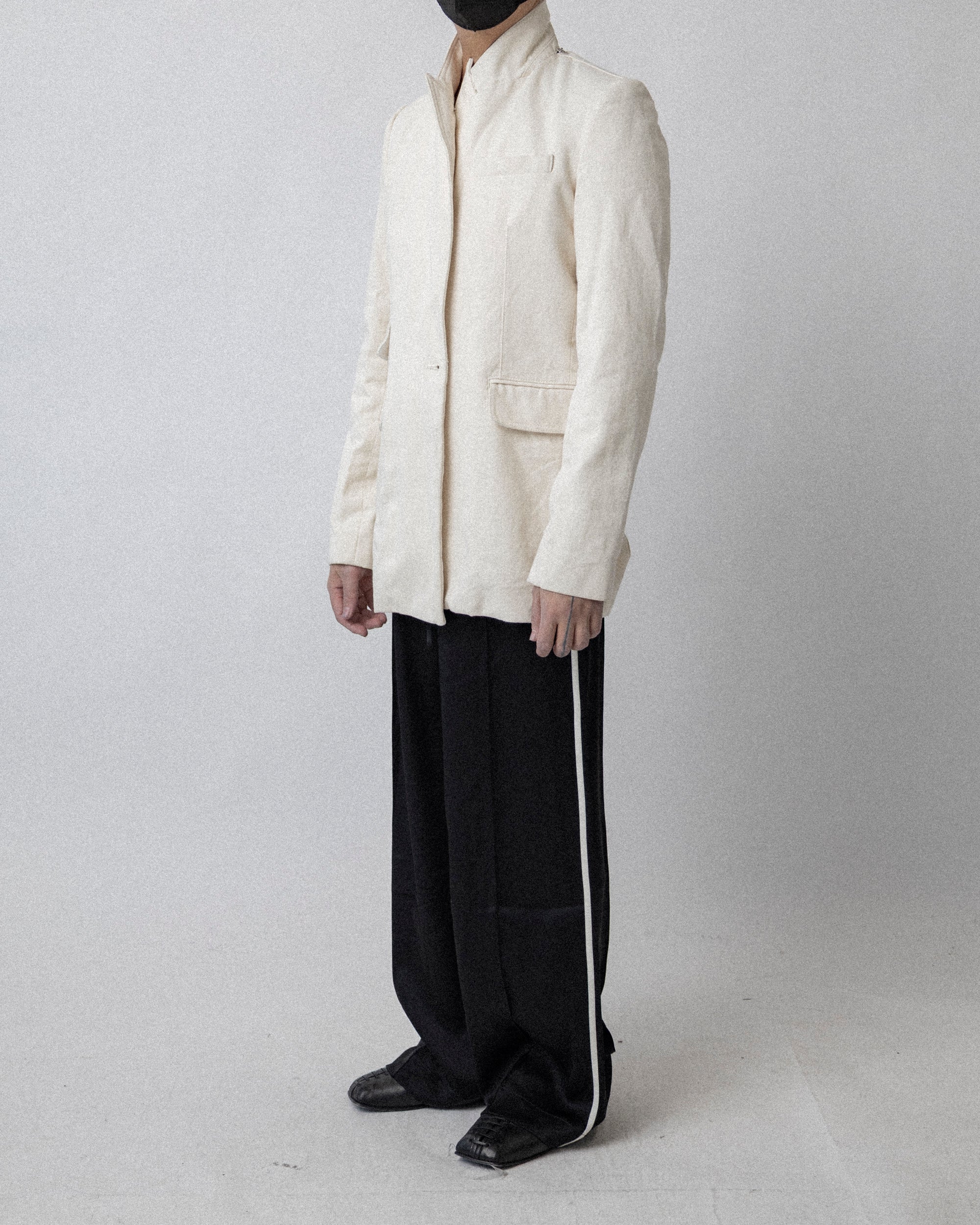 Back Zip Blazer Denim White CS17 No.2