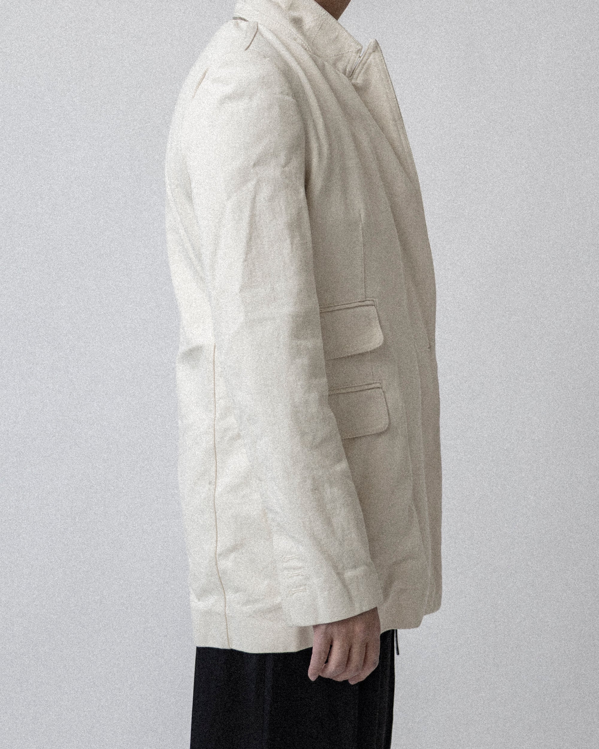 Back Zip Blazer Denim White CS17 No.2