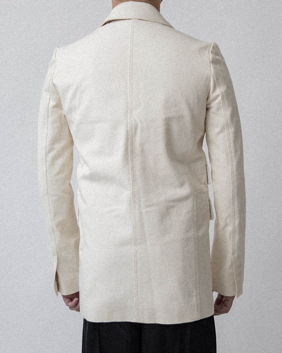 Back Zip Blazer Denim White CS17 No.1