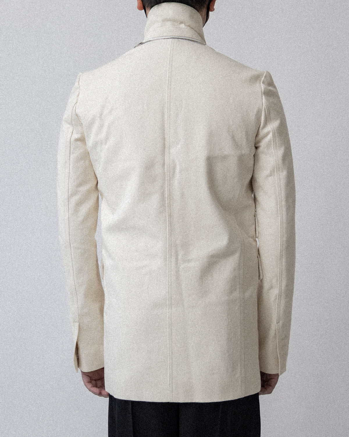 Back Zip Blazer Denim White CS17 No.1