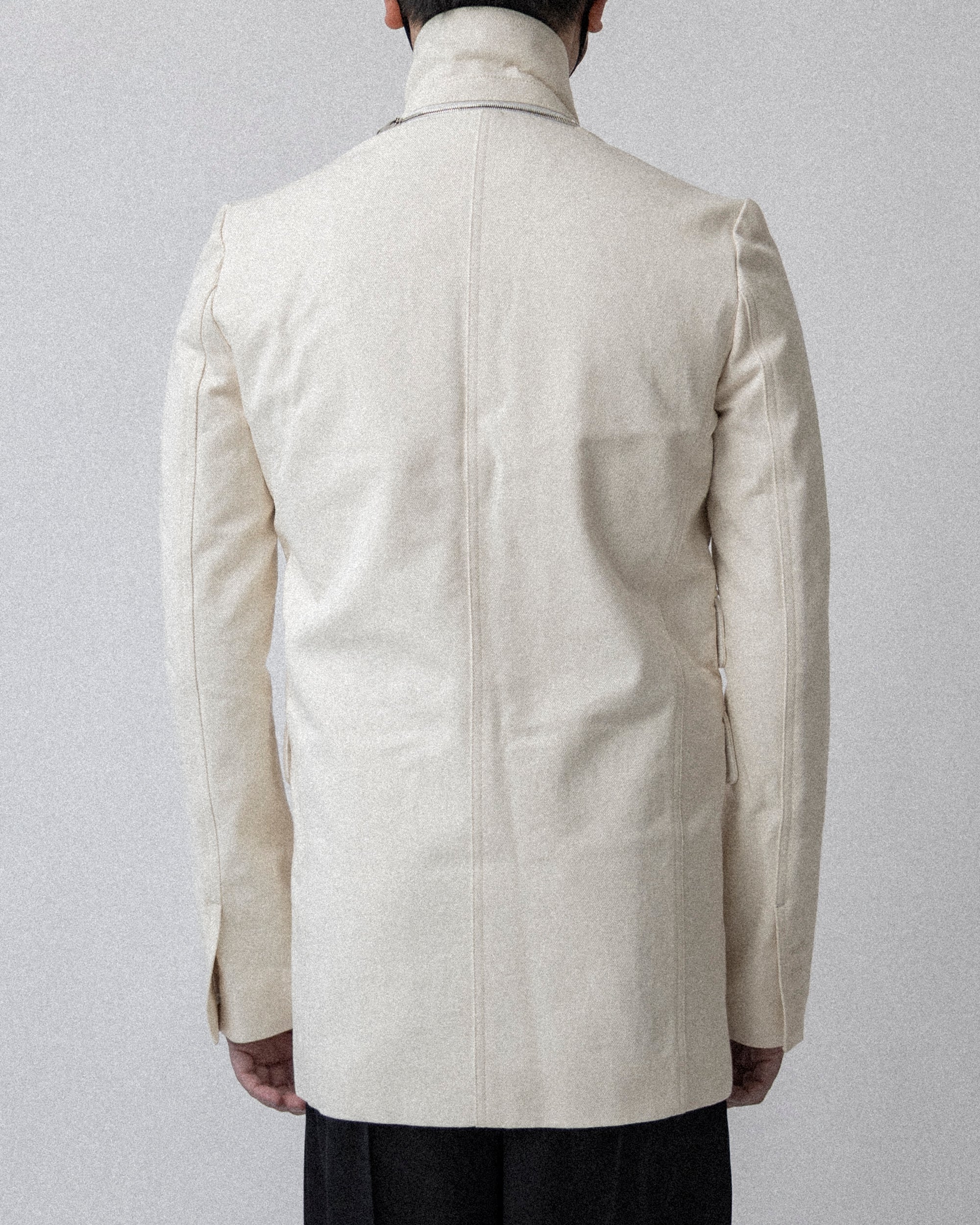 Back Zip Blazer Denim White CS17 No.1