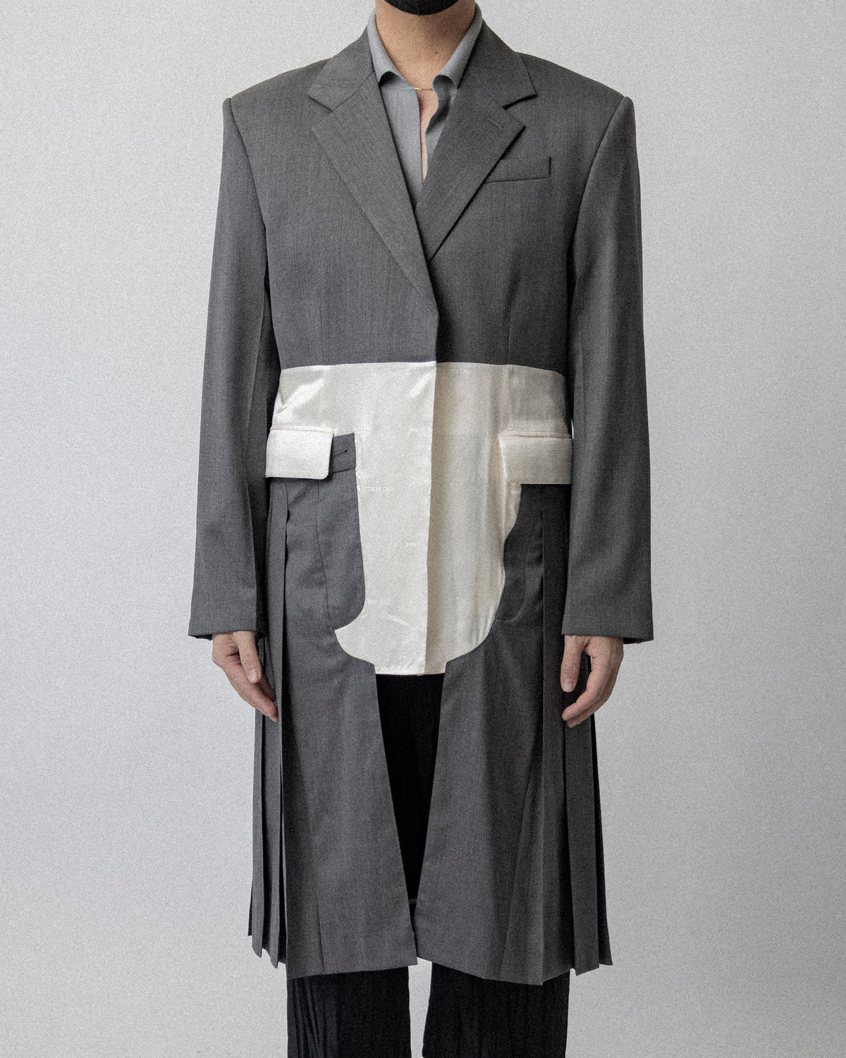 College Coat Wool Gray - Cross shoulder 20''