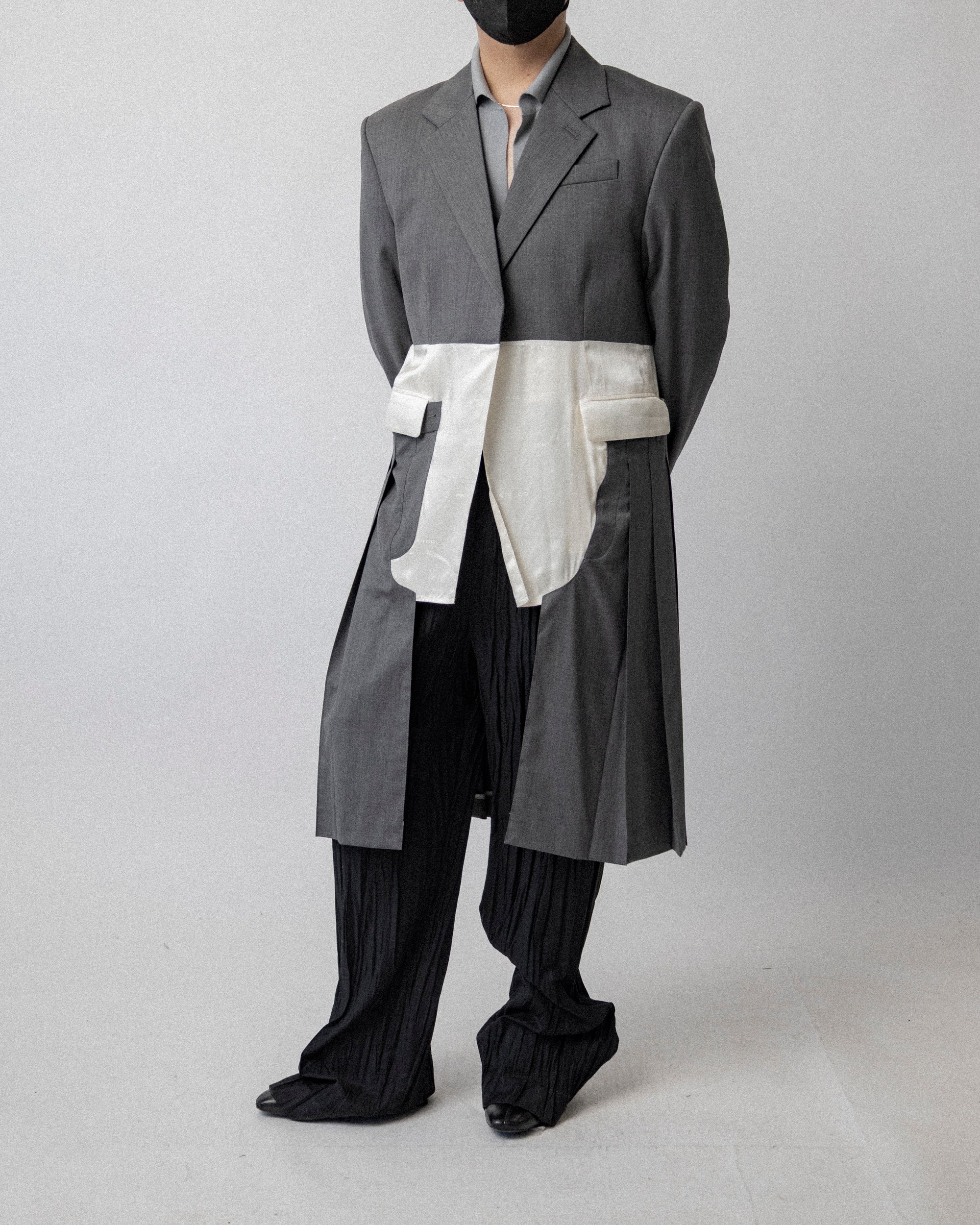 College Coat Wool Gray - Cross shoulder 20''