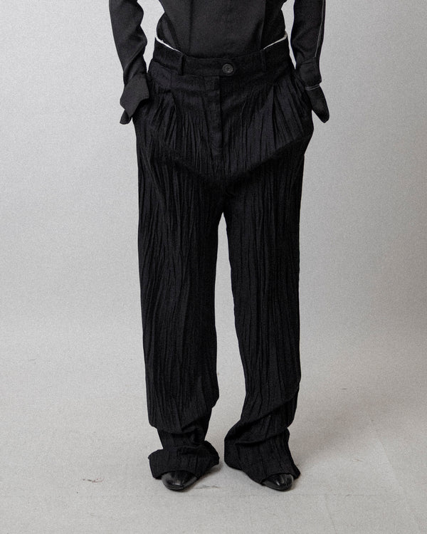 Crushed Trouser Black - Waist 33''