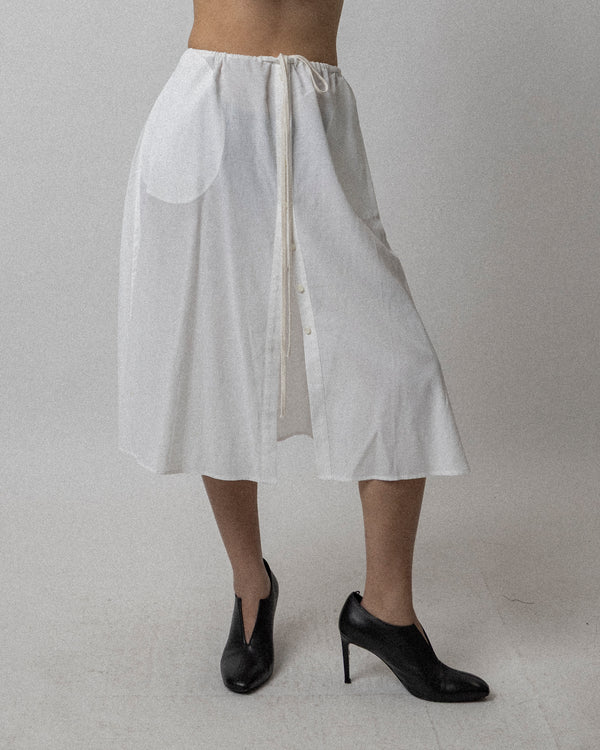 Front Button Skirt White - Waist 29''-34''