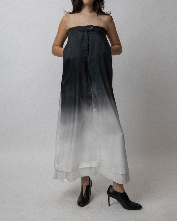 Pants-Dress Ombre Black / White -  opening 31''