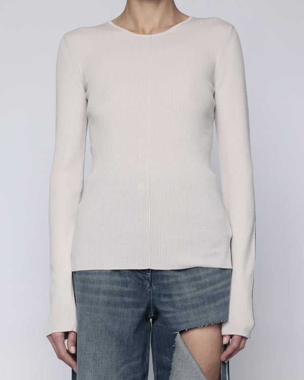 PD LONG SLEEVE RIB KNIT TOP